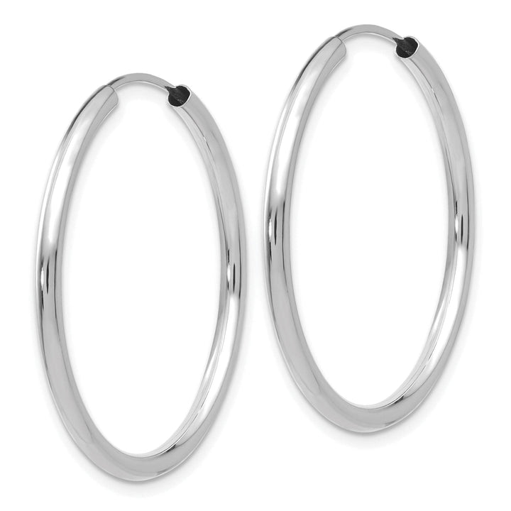 Lovely Rita's Earrings 14k White Gold Polished Endless Hoop Earrings 2mm x 30mm