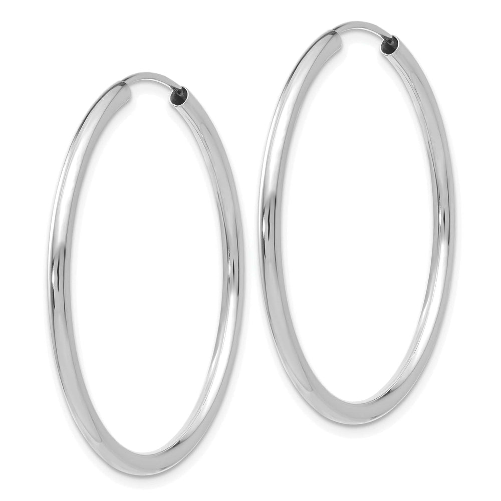 Lovely Rita's Earrings 14k White Gold Polished Endless Hoop Earrings 2mm x 35mm