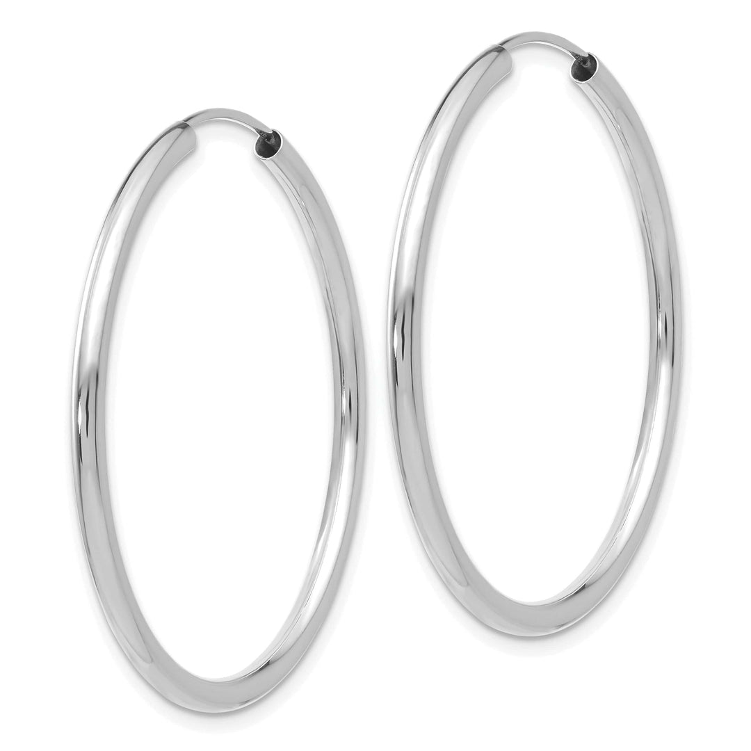 Lovely Rita's Earrings 14k White Gold Polished Endless Hoop Earrings 2mm x 35mm