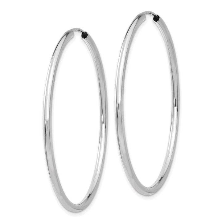 Lovely Rita's Earrings 14k White Gold Polished Endless Hoop Earrings 2mm x 45mm