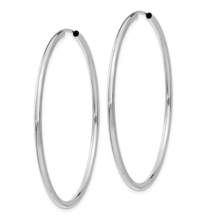 Lovely Rita's Earrings 14k White Gold Polished Endless Hoop Earrings 2mm x 50mm