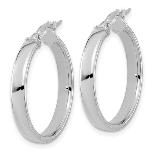 Lovely Rita's Earrings 14k White Gold Polished Finish Hoop Earrings