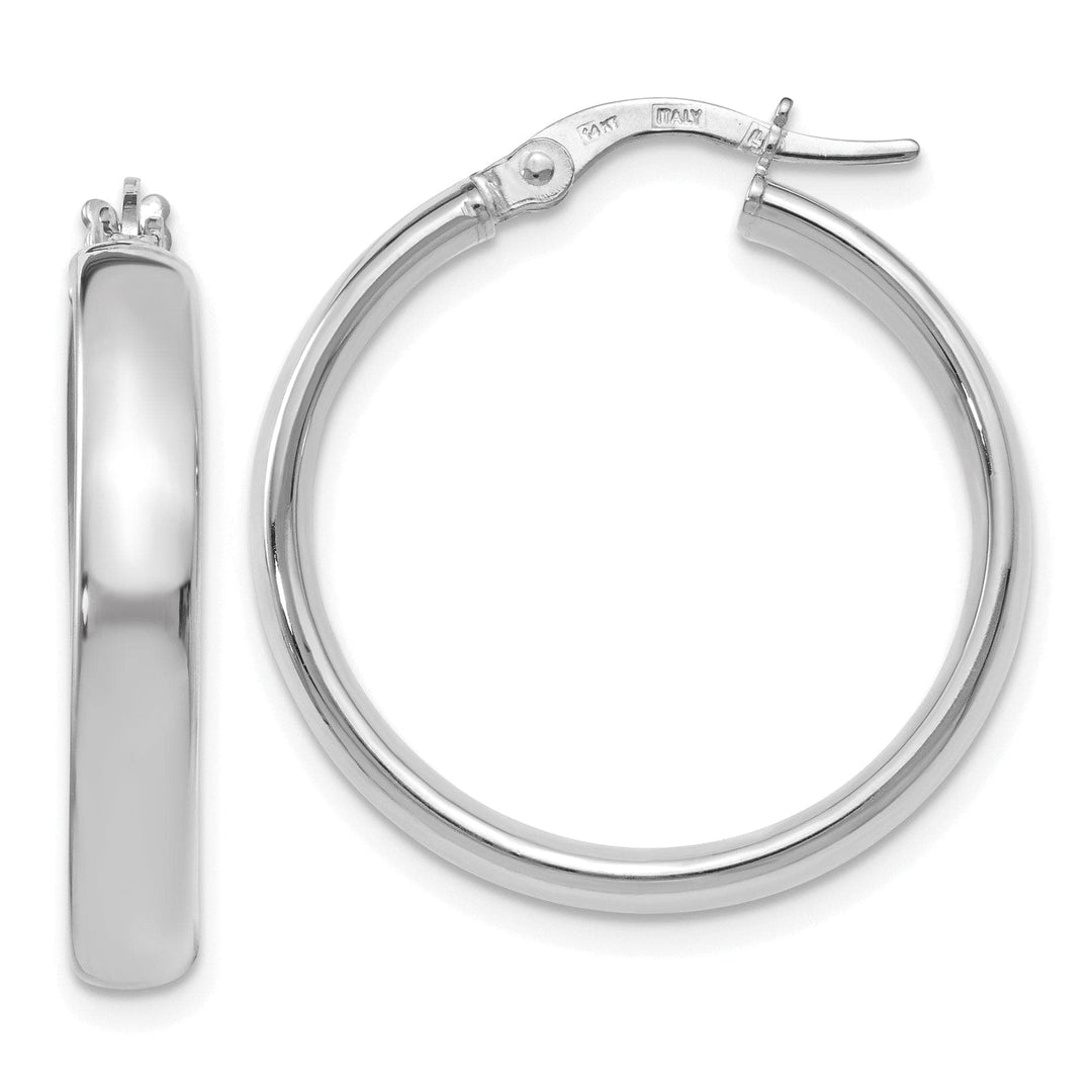 Lovely Rita's Earrings 14k White Gold Polished Finish Hoop Earrings