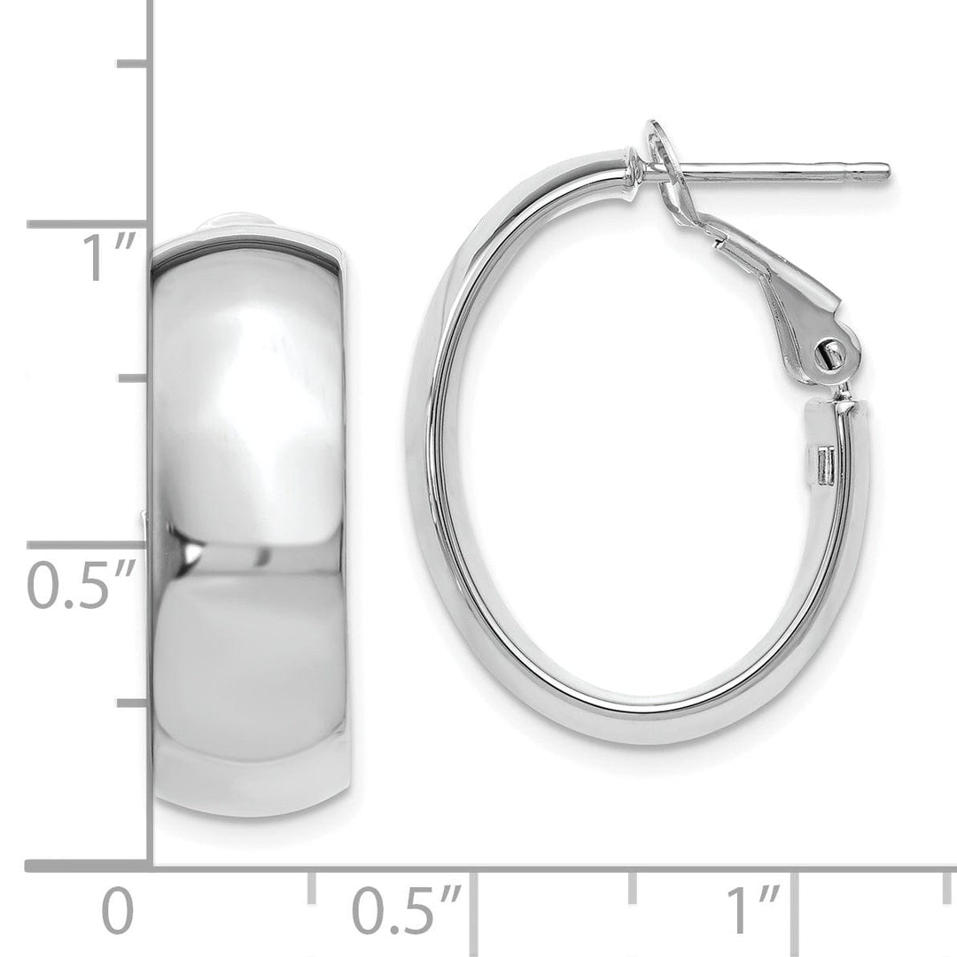 Lovely Rita's Earrings 14k White Gold Polished Finish Hoop Earrings