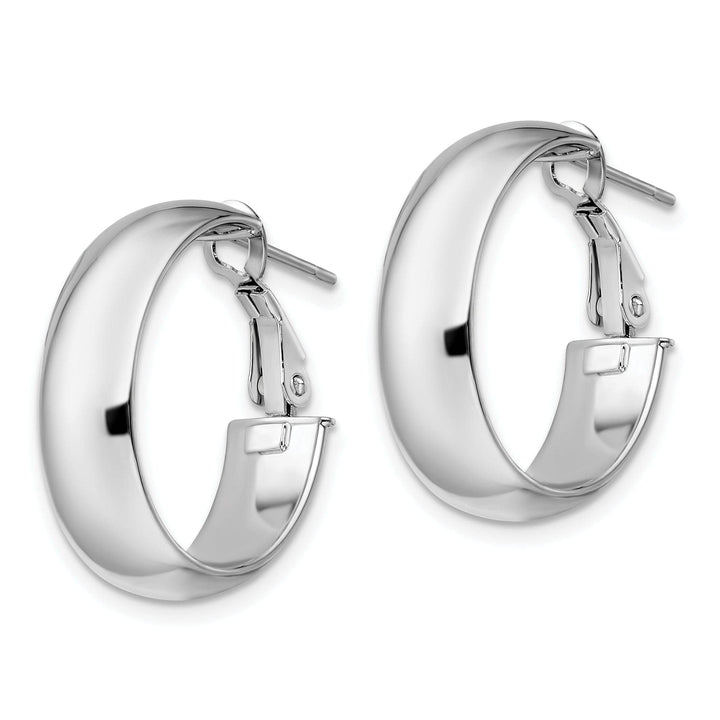 Lovely Rita's Earrings 14k White Gold Polished Finish Hoop Earrings