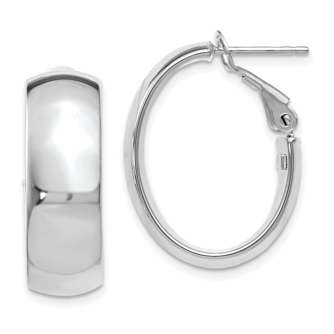 Lovely Rita's Earrings 14k White Gold Polished Finish Hoop Earrings