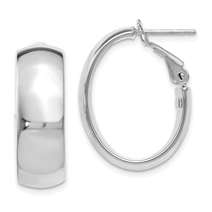 Lovely Rita's Earrings 14k White Gold Polished Finish Hoop Earrings