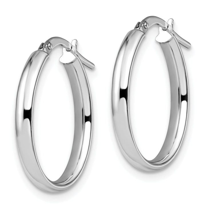 Lovely Rita's Earrings 14k White Gold Polished Finish Oval Hoop Earrings