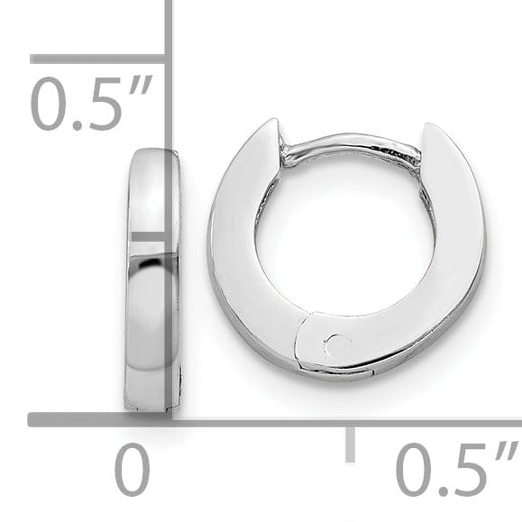 Lovely Rita's Earrings 14k White Gold Polished Hinged Hoop Earrings