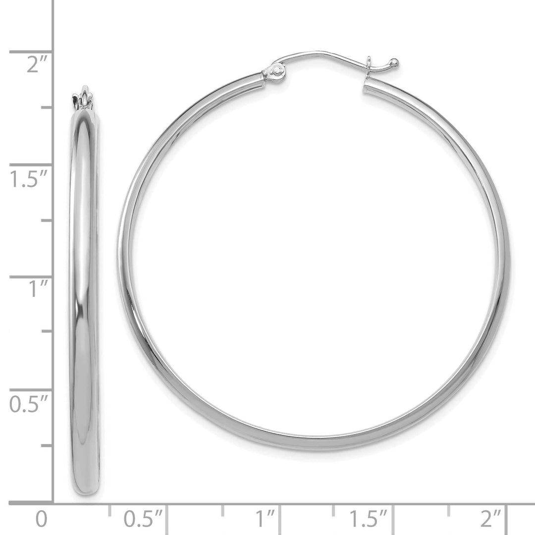 Lovely Rita's Earrings 14k White Gold Polished Hoop Earring