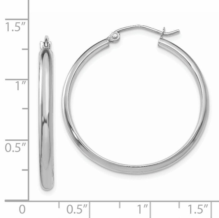 Lovely Rita's Earrings 14k White Gold Polished Hoop Earring