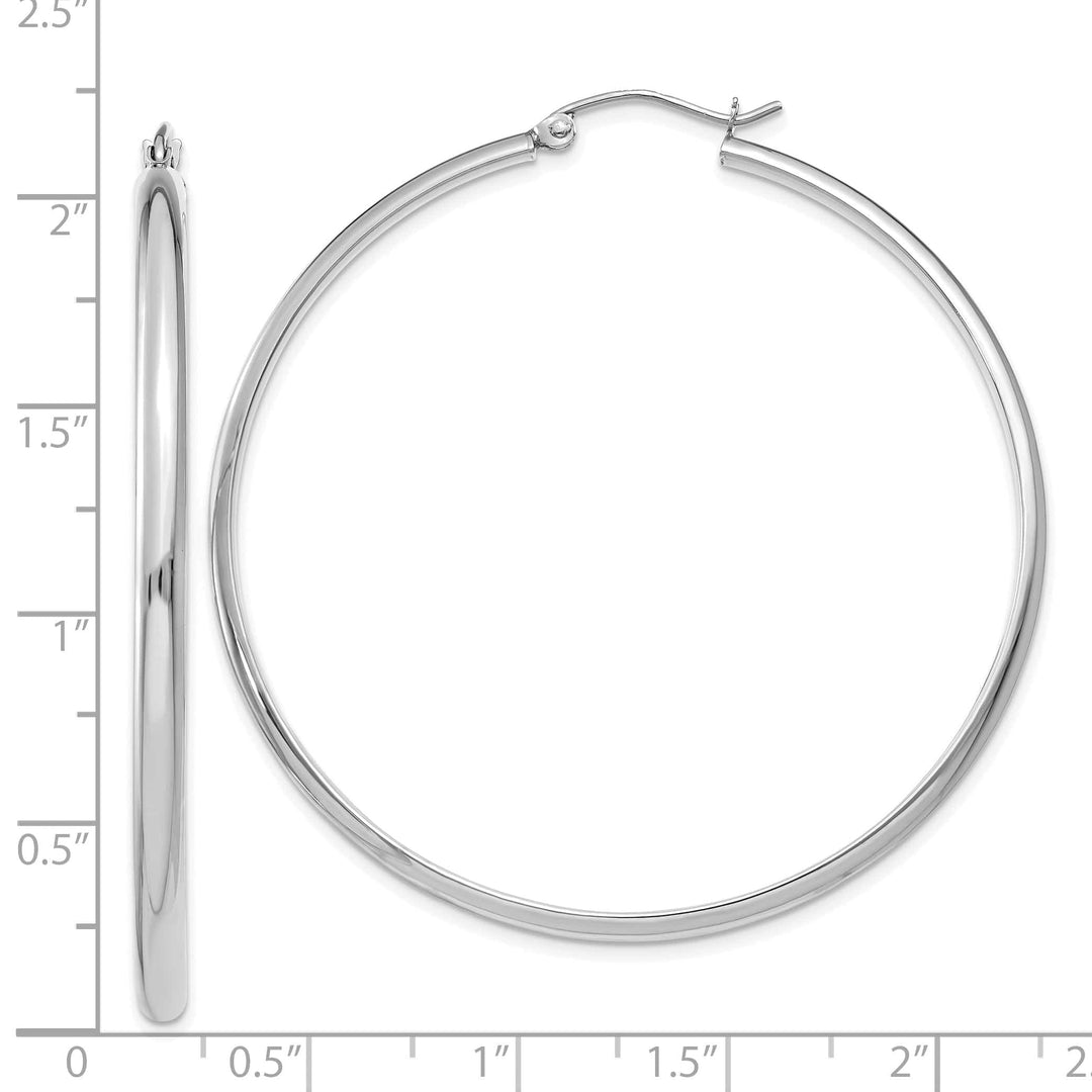 Lovely Rita's Earrings 14k White Gold Polished Hoop Earring