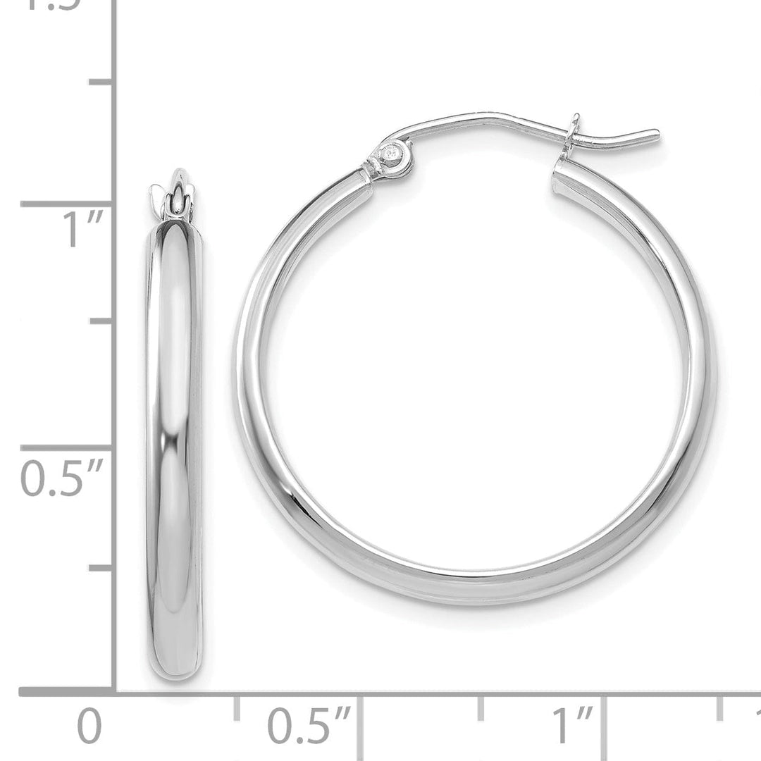 Lovely Rita's Earrings 14k White Gold Polished Hoop Earring