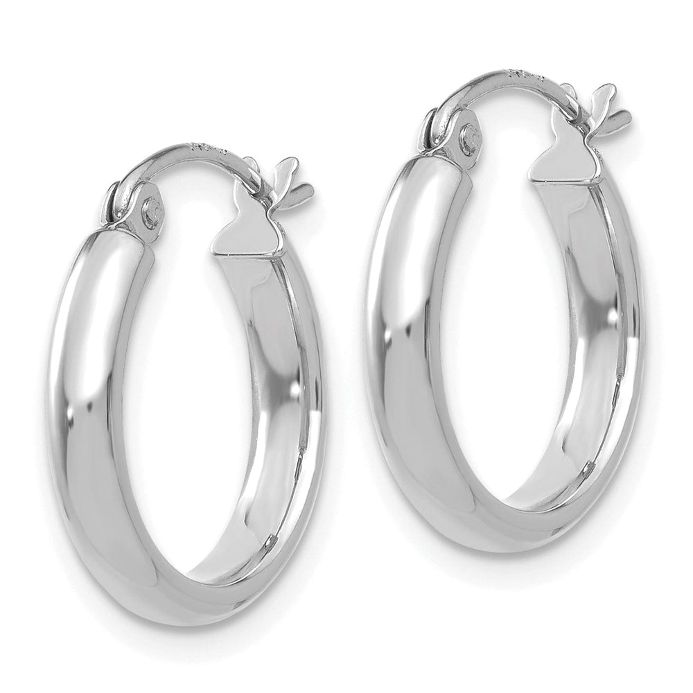 Lovely Rita's Earrings 14k White Gold Polished Hoop Earring
