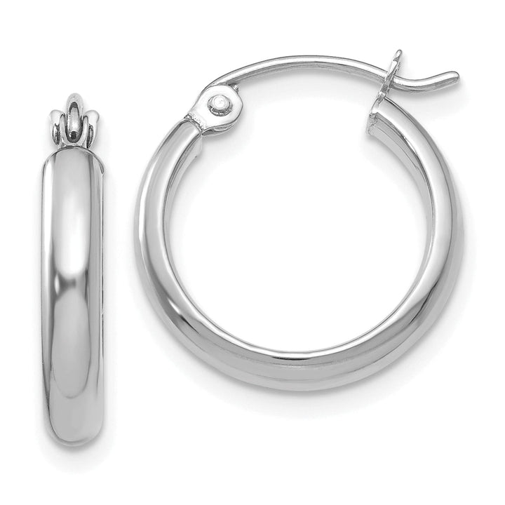 Lovely Rita's Earrings 14k White Gold Polished Hoop Earring