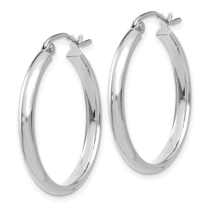 Lovely Rita's Earrings 14k White Gold Polished Hoop Earring