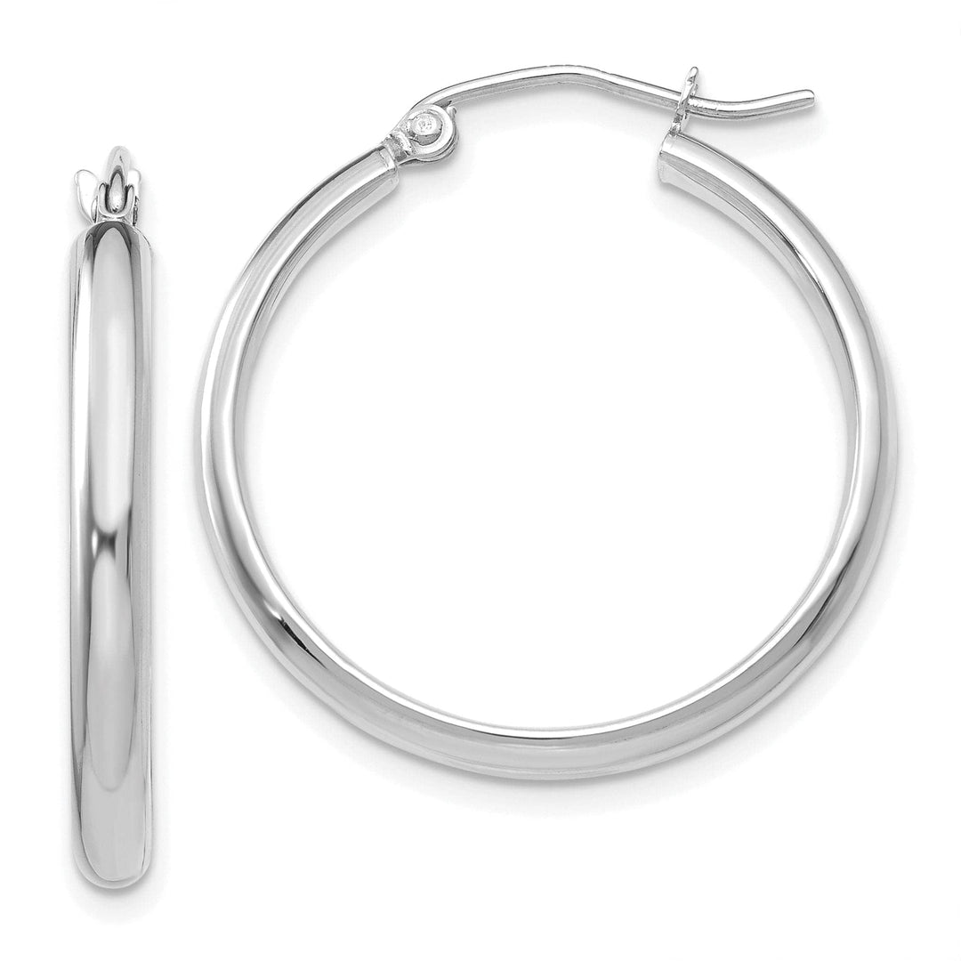 Lovely Rita's Earrings 14k White Gold Polished Hoop Earring