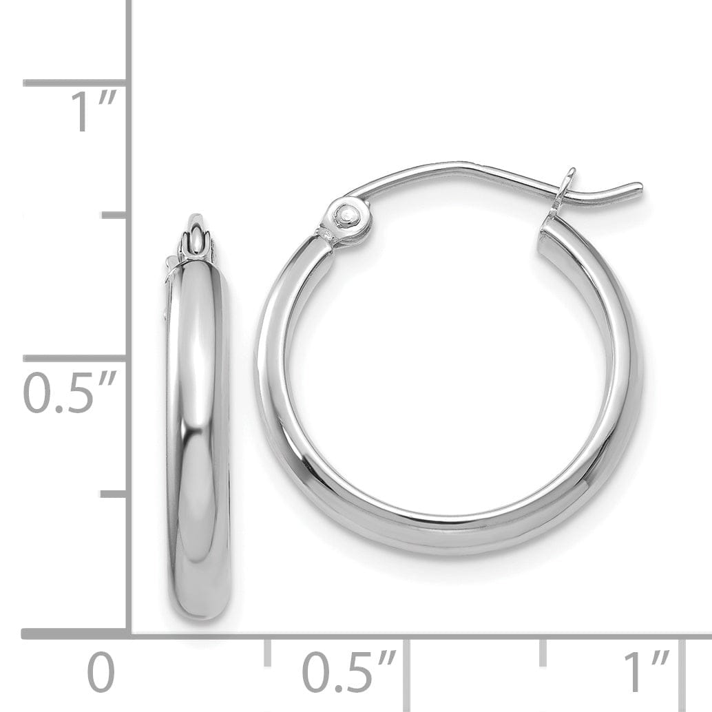 Lovely Rita's Earrings 14k White Gold Polished Hoop Earring