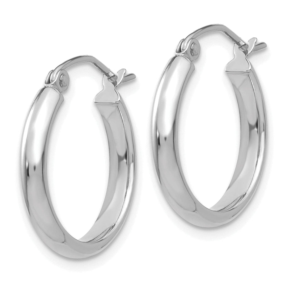 Lovely Rita's Earrings 14k White Gold Polished Hoop Earring