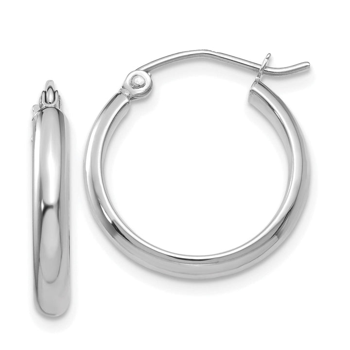 Lovely Rita's Earrings 14k White Gold Polished Hoop Earring