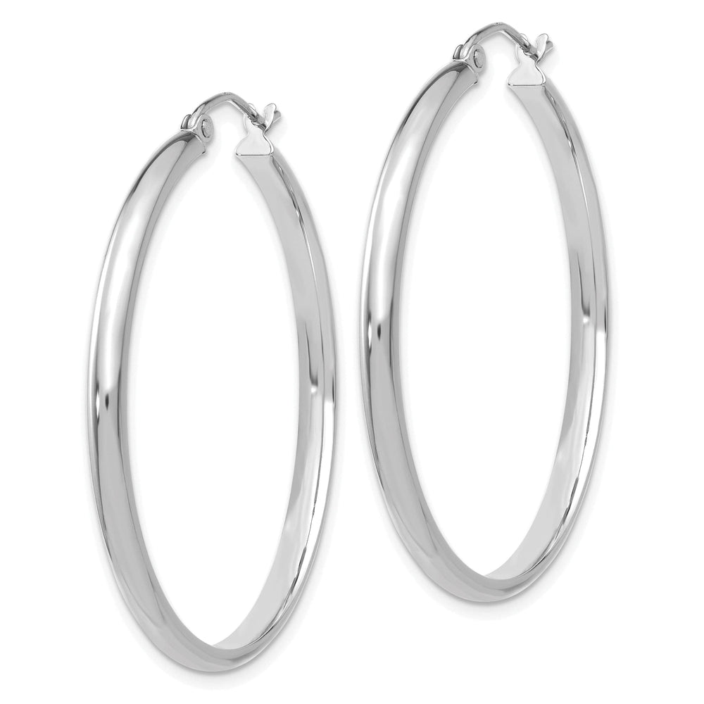 Lovely Rita's Earrings 14k White Gold Polished Hoop Earring