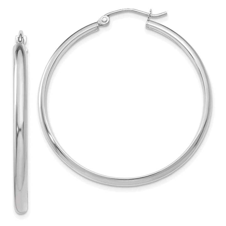Lovely Rita's Earrings 14k White Gold Polished Hoop Earring