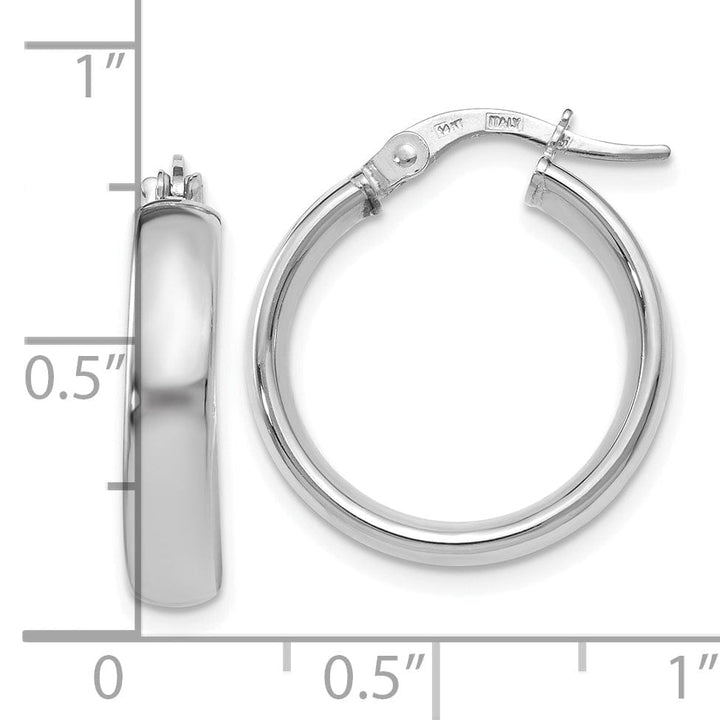 Lovely Rita's Earrings 14k White Gold Polished Hoop Earrings