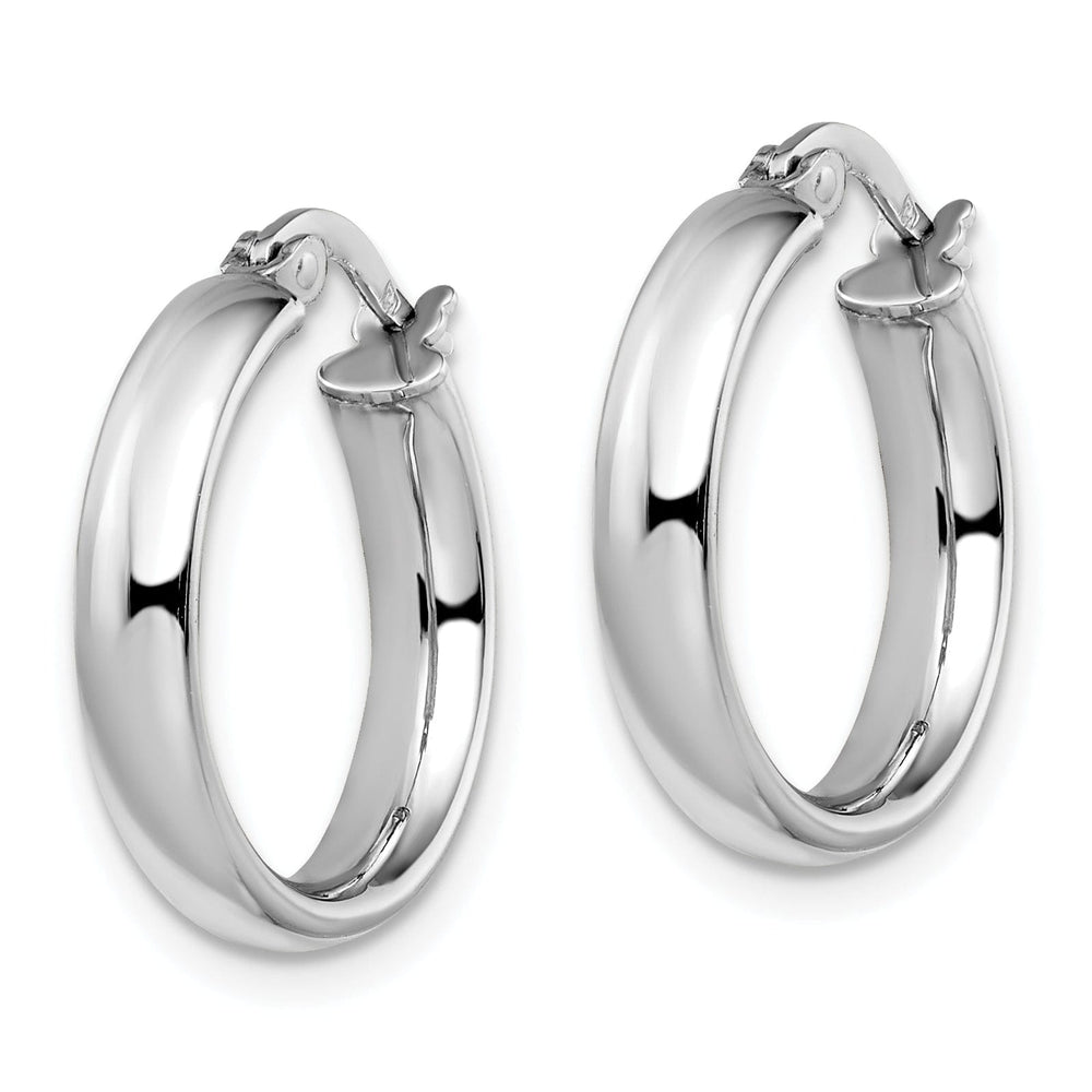 Lovely Rita's Earrings 14k White Gold Polished Hoop Earrings