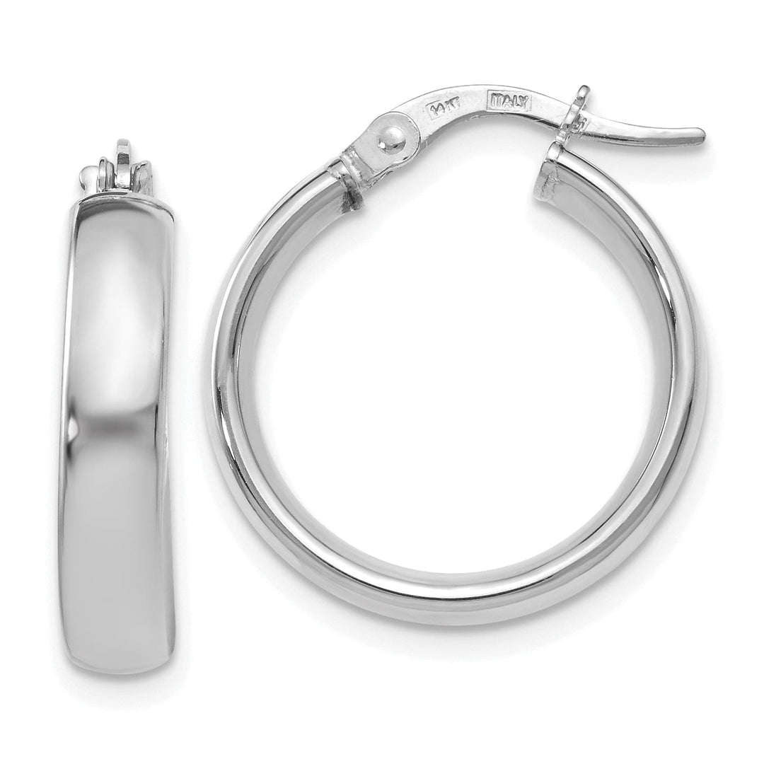 Lovely Rita's Earrings 14k White Gold Polished Hoop Earrings