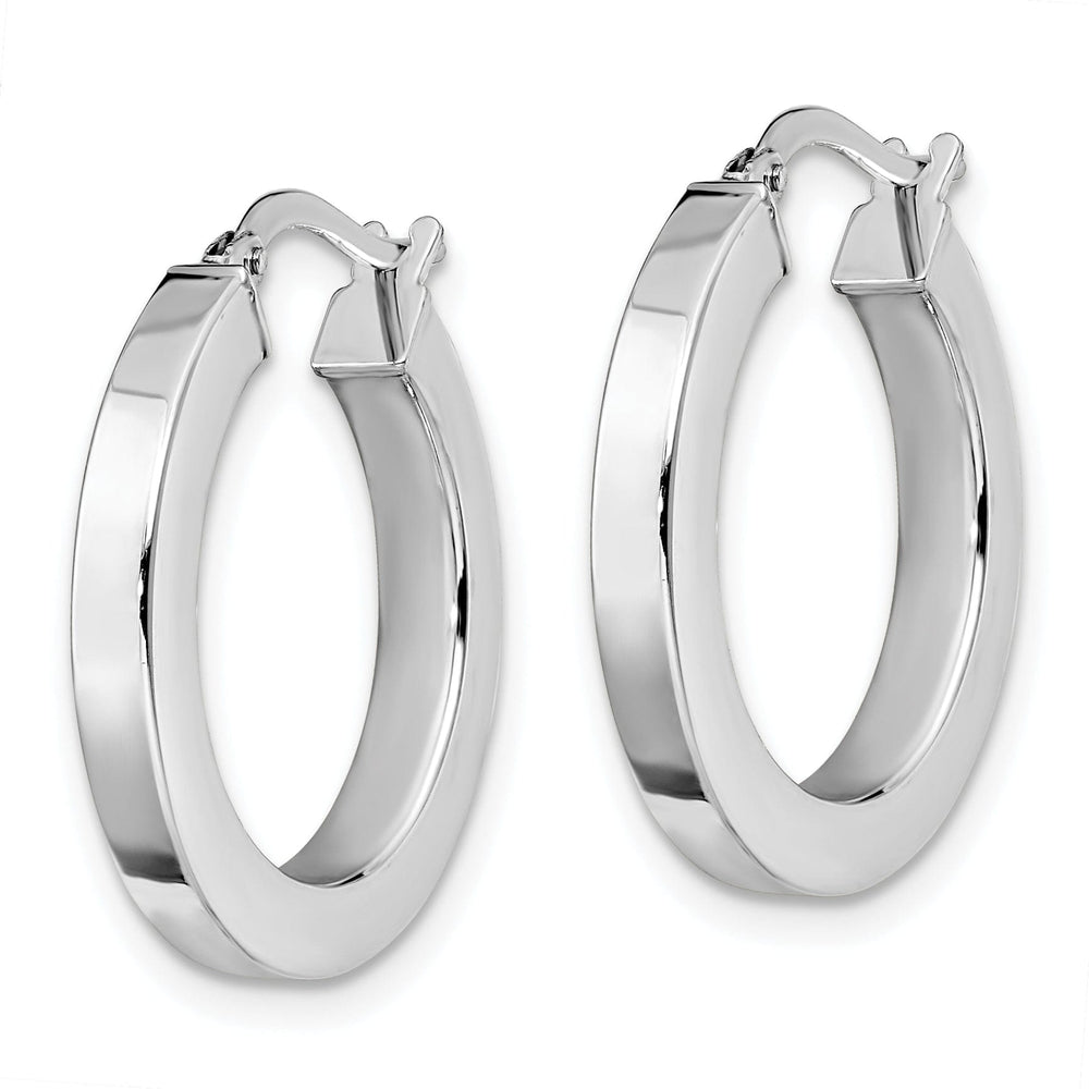 Lovely Rita's Earrings 14k White Gold Polished Hoop Earrings