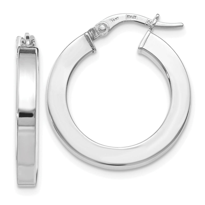 Lovely Rita's Earrings 14k White Gold Polished Hoop Earrings