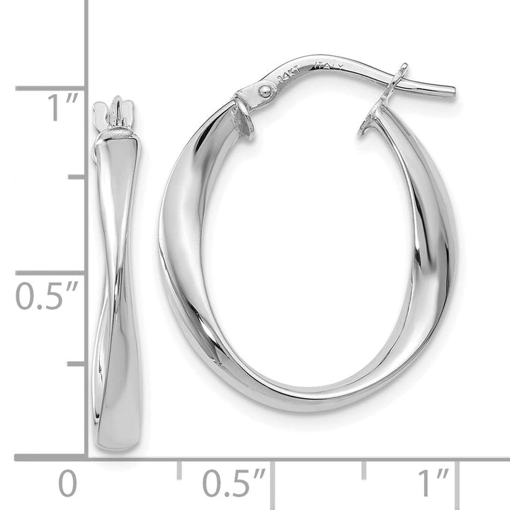 Lovely Rita's Earrings 14k White Gold Polished Hoop Earrings