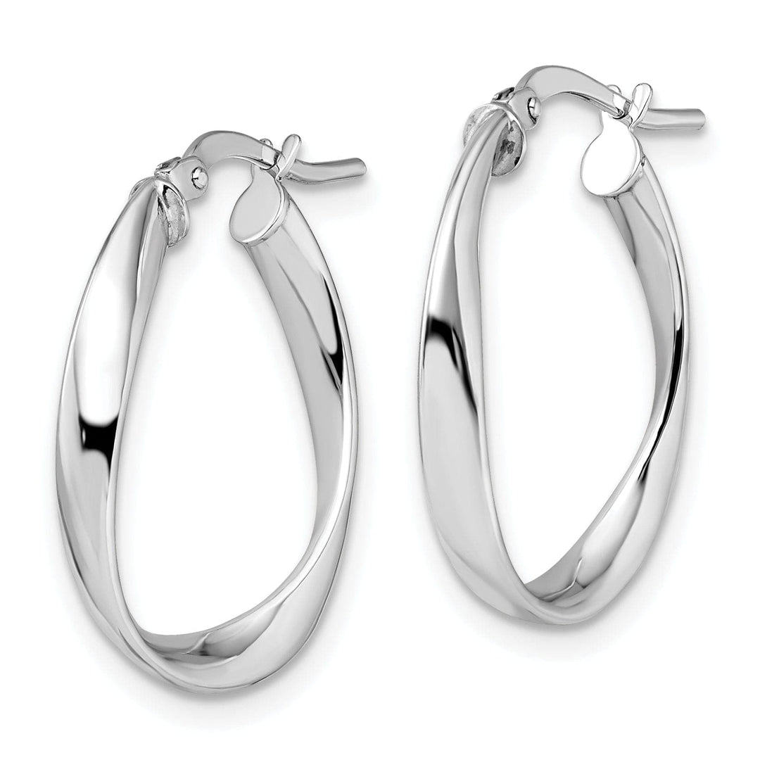 Lovely Rita's Earrings 14k White Gold Polished Hoop Earrings