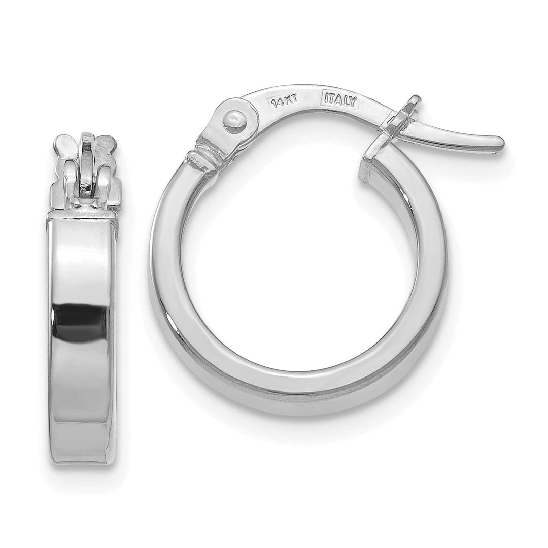 Lovely Rita's Earrings 14k White Gold Polished Hoop Earrings