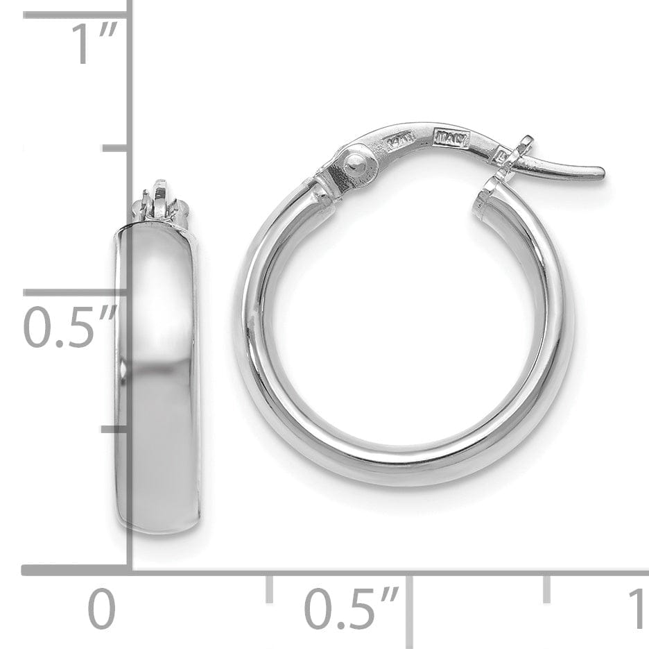 Lovely Rita's Earrings 14k White Gold Polished Hoop Earrings