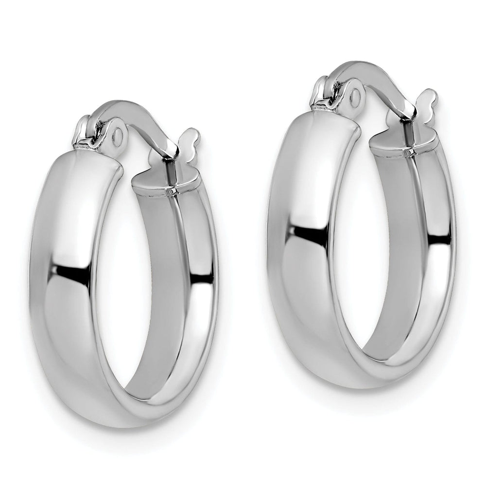 Lovely Rita's Earrings 14k White Gold Polished Hoop Earrings