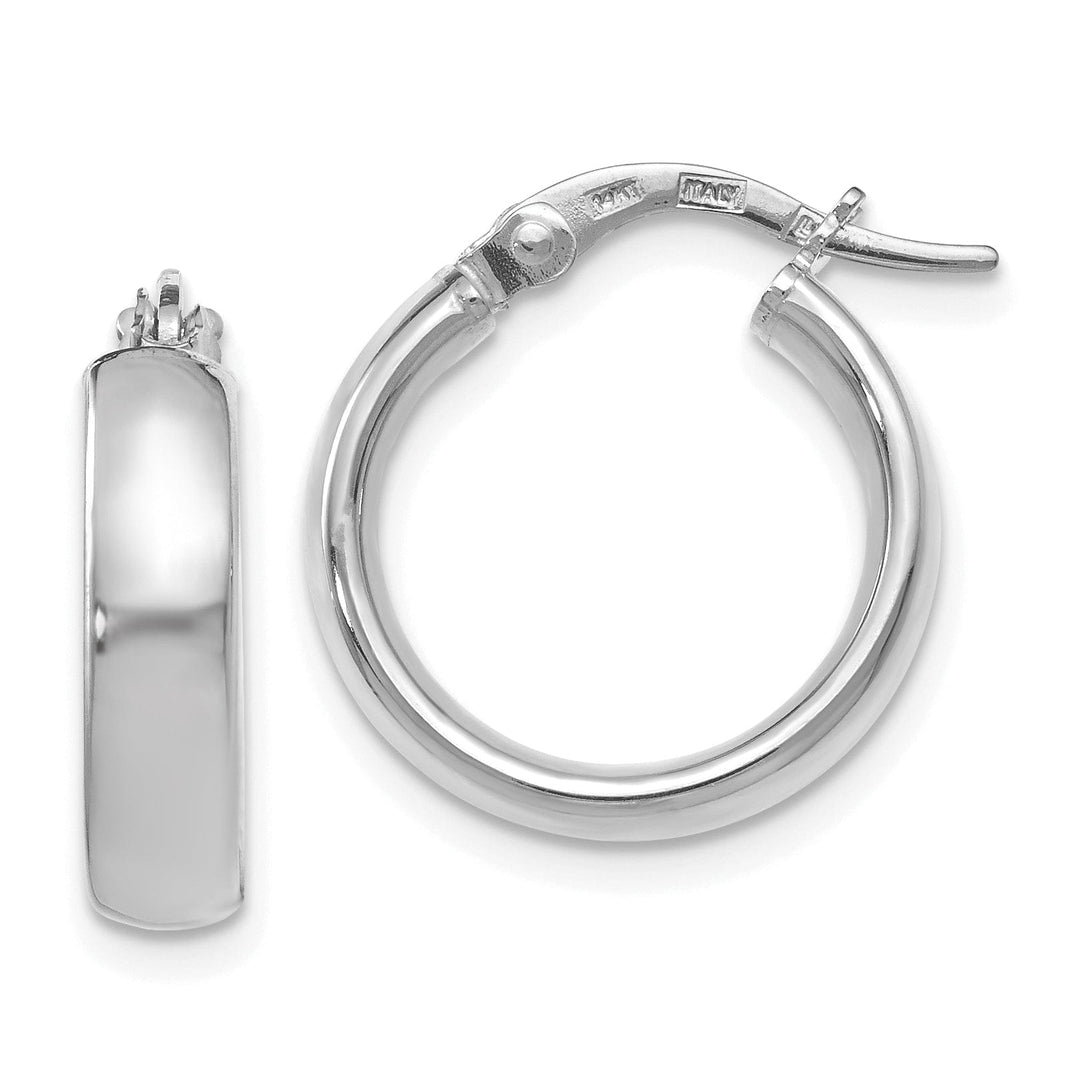 Lovely Rita's Earrings 14k White Gold Polished Hoop Earrings