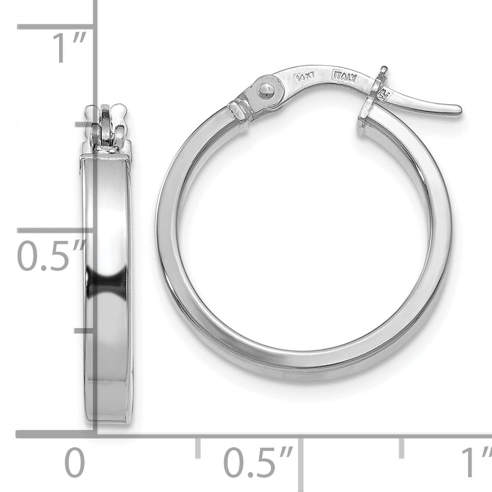 Lovely Rita's Earrings 14k White Gold Polished Hoop Earrings