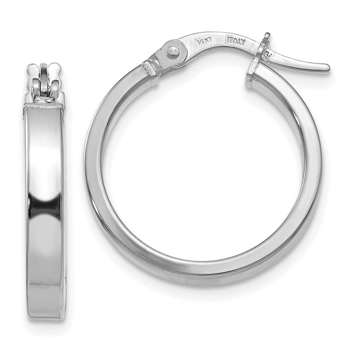 Lovely Rita's Earrings 14k White Gold Polished Hoop Earrings