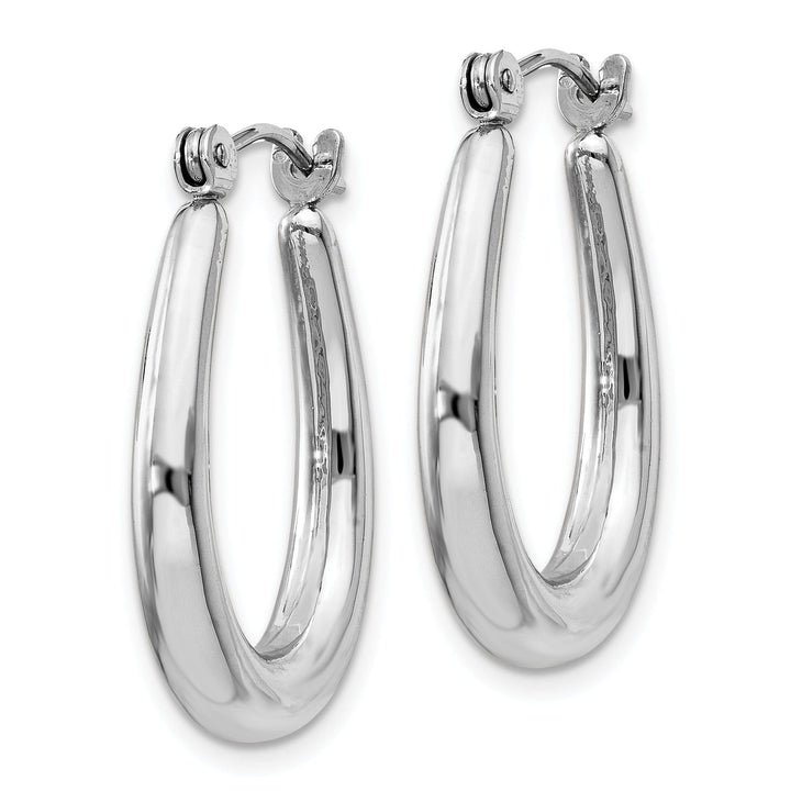 Lovely Rita's Earrings 14k White Gold Polished Hoop Earrings