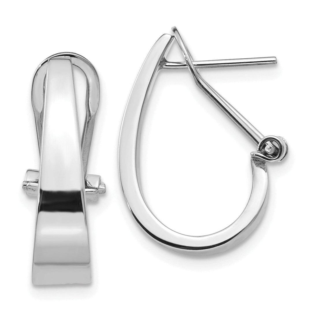 Lovely Rita's Earrings 14k White Gold Polished Hoop Earrings