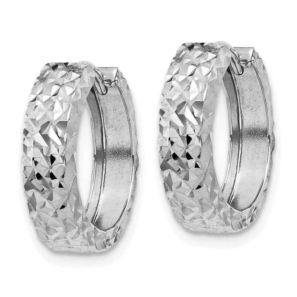 Lovely Rita's Earrings 14k White Gold Polished Hoop Earrings