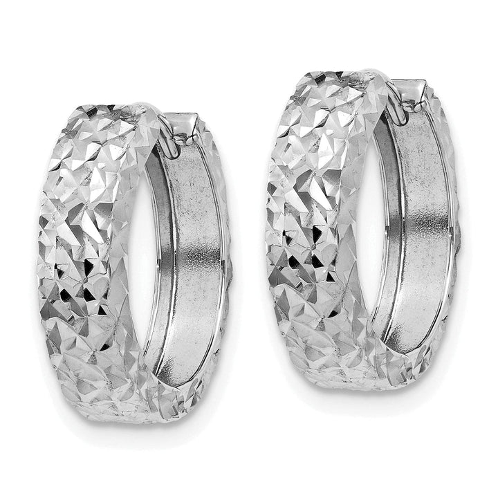 Lovely Rita's Earrings 14k White Gold Polished Hoop Earrings