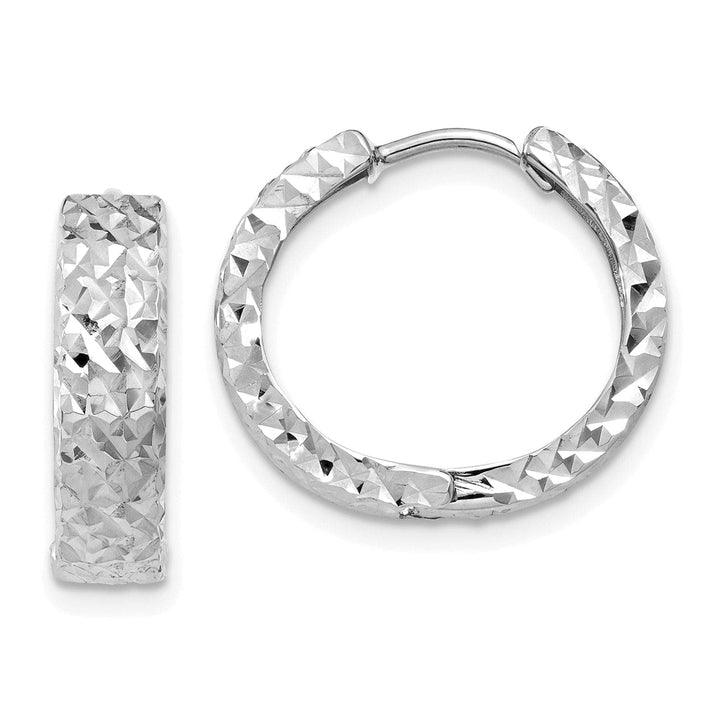 Lovely Rita's Earrings 14k White Gold Polished Hoop Earrings
