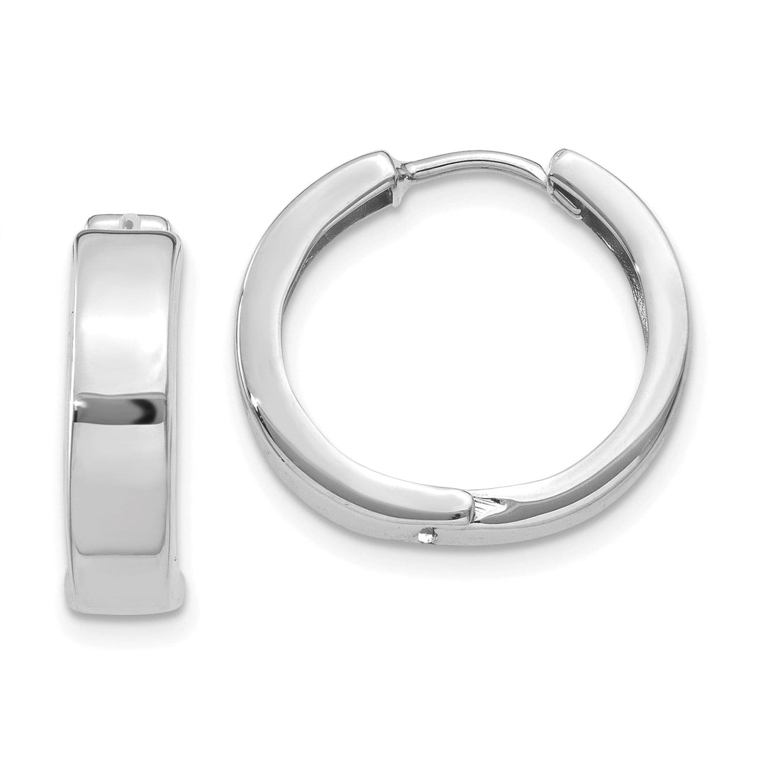Lovely Rita's Earrings 14k White Gold Polished Hoop Earrings