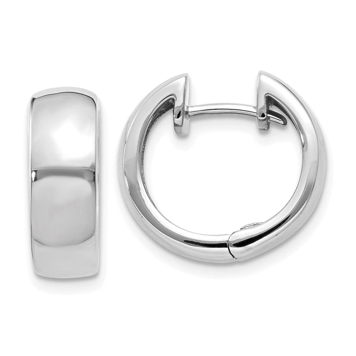 Lovely Rita's Earrings 14k White Gold Polished Hoop Earrings
