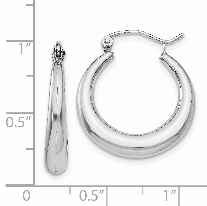 Lovely Rita's Earrings 14k White Gold Polished Hoop Earrings
