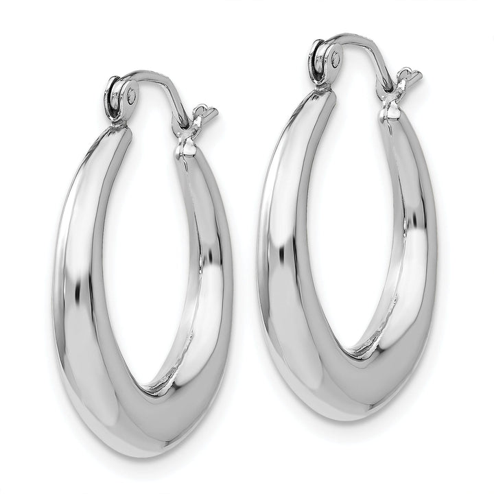 Lovely Rita's Earrings 14k White Gold Polished Hoop Earrings