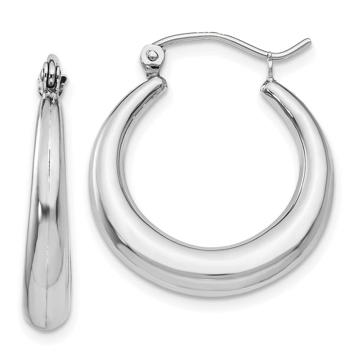 Lovely Rita's Earrings 14k White Gold Polished Hoop Earrings