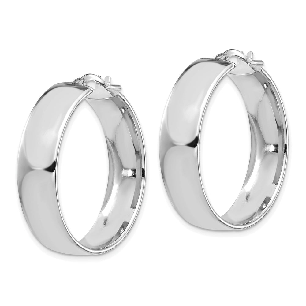 Lovely Rita's Earrings 14k White Gold Polished  Hoop Earrings